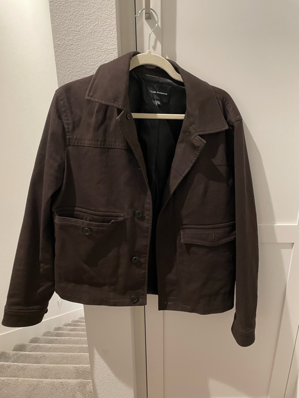 Club Monaco Men's Brown Field Jacket - Button Front